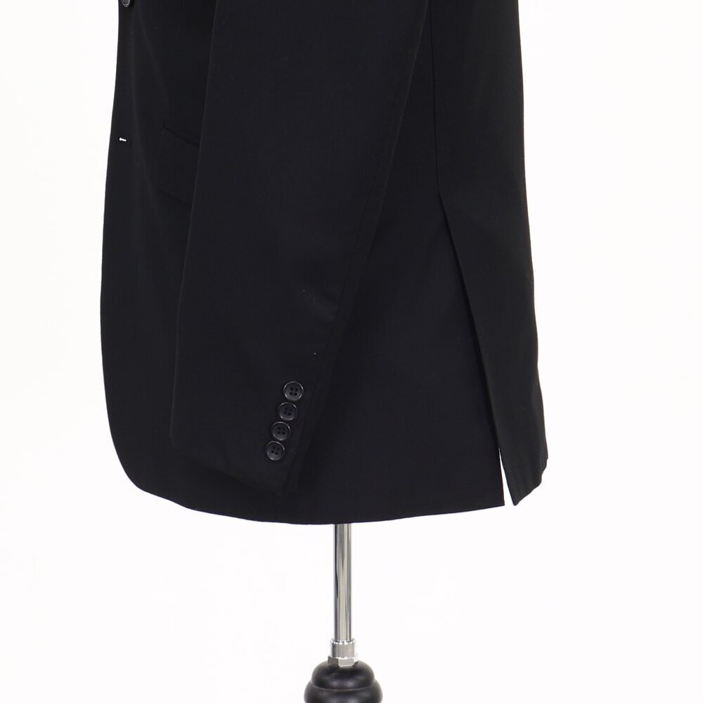 Verno Fashion 40R Black Solid 2-Button Sport Coat Blazer Jacket G156 - Picture 6 of 11
